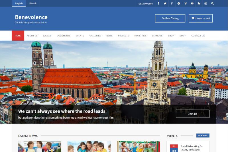 Benevolence WordPress チャリティーテーマ