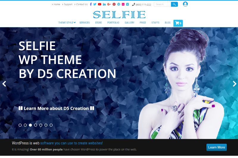 Selfie One Page WordPress テーマ