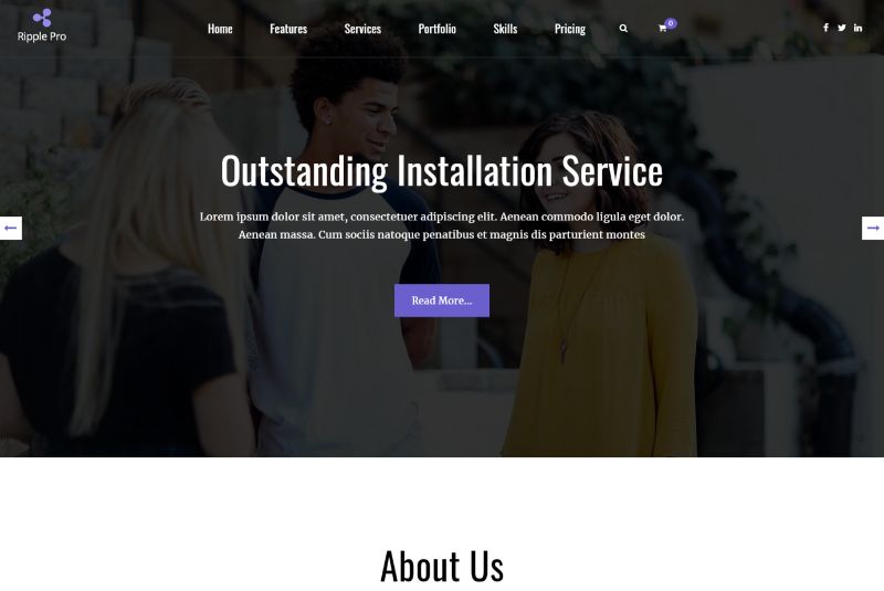 Ripple Pro One Page WordPress テーマ