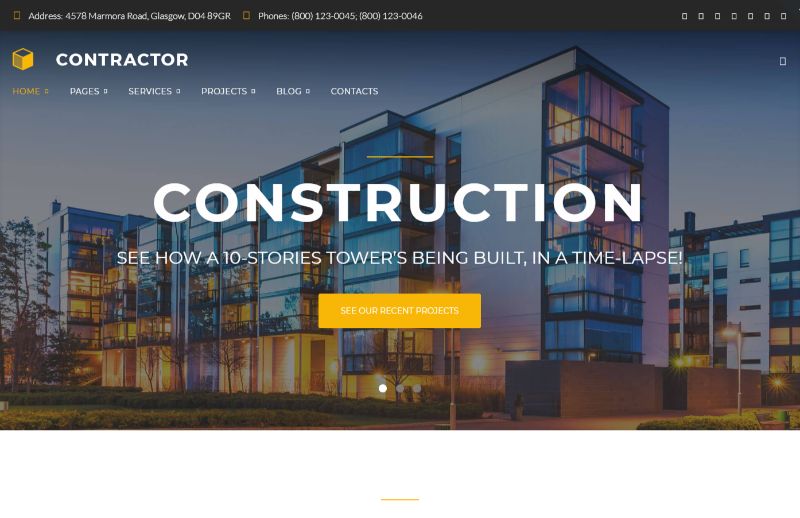 Tema WordPress Arsitektur Kontraktor