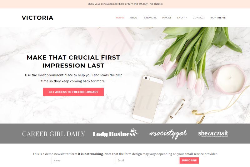 Victoria Theme Tema Feminin WordPress