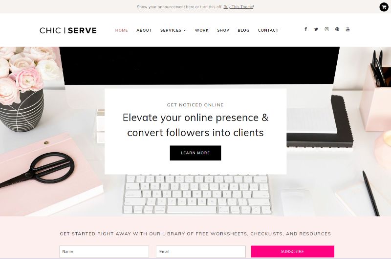 Tema WordPress Feminin Chicserve