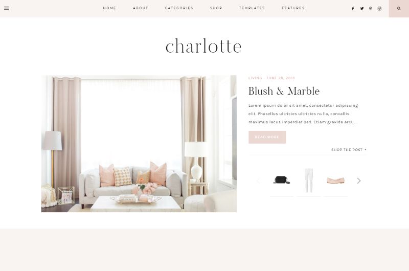 Tema WordPress Feminin Charlotte