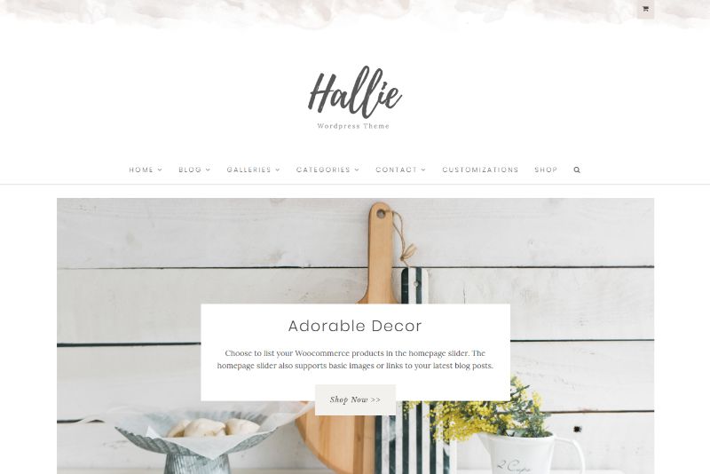 Tema WordPress Hallie Feminin