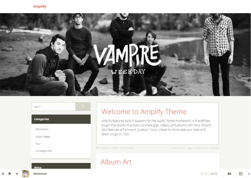 Verstärken Sie das WordPress Music Theme