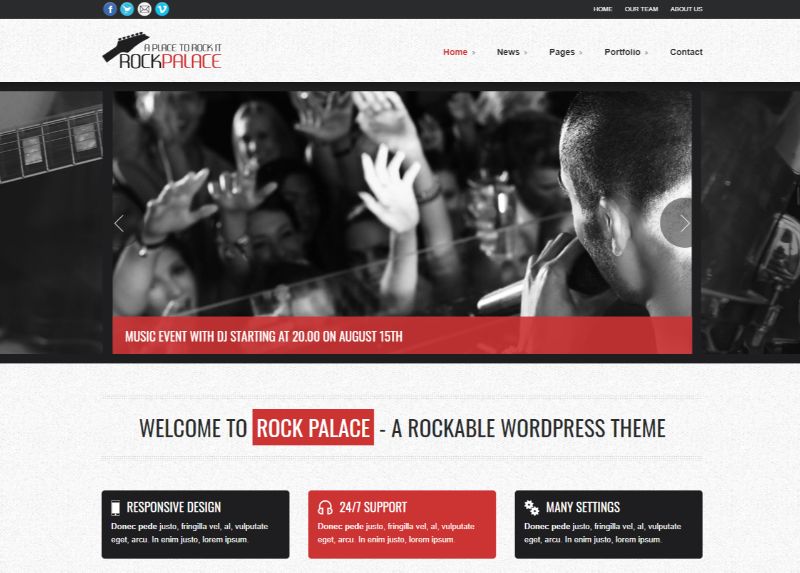 Rockpalace WordPress Musik-Theme