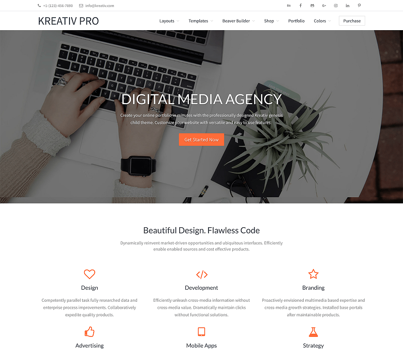 Kreativ 多目的 WordPress テーマ