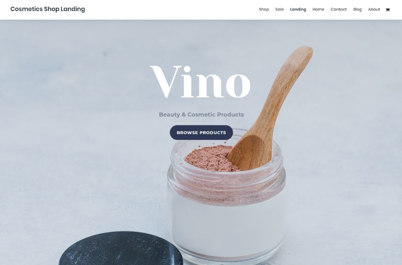 เค้าโครงร้านเครื่องสำอาง Divi