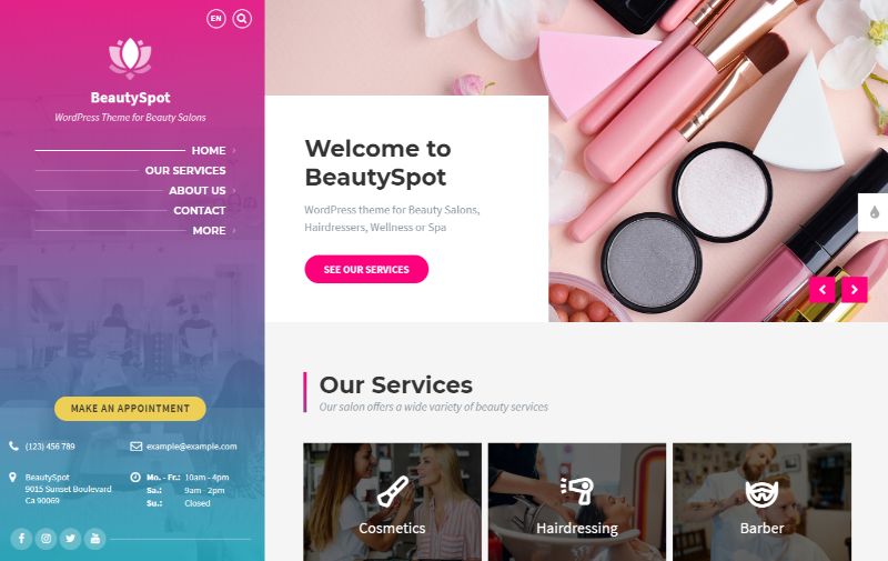 ธีม BeautySpot Beauty WordPress