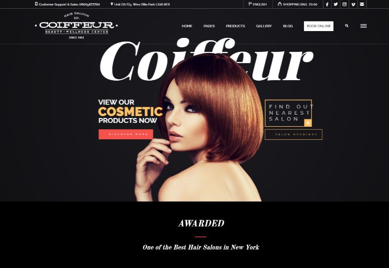 ธีม Coiffeur Beauty WordPress