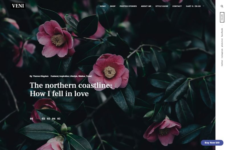 Tema de WordPress de estilo de vida de Veni