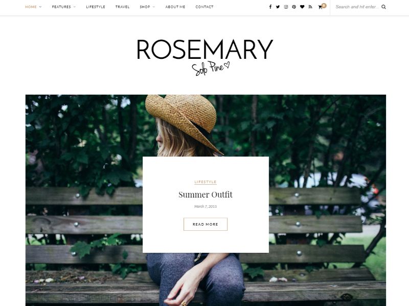 Tema de WordPress de estilo de vida Rosemary