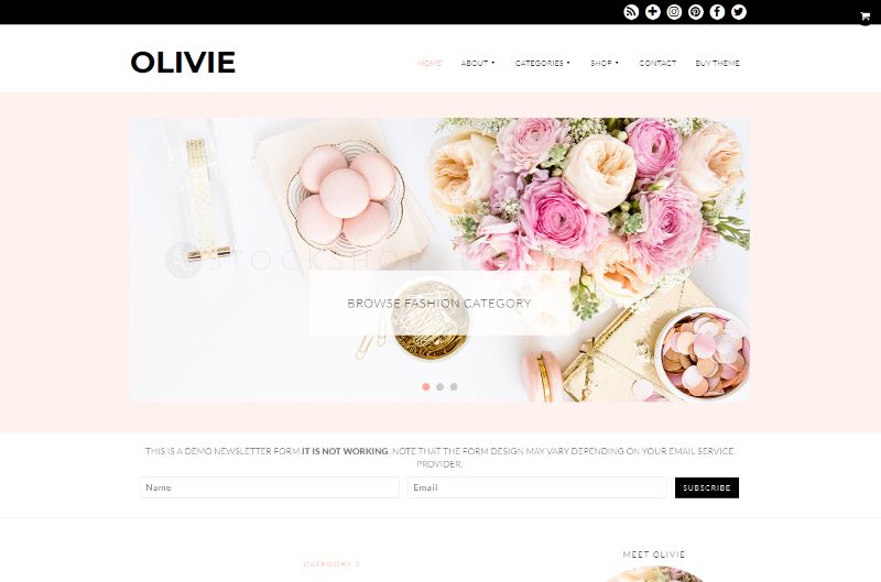 Tema de WordPress de estilo de vida Olivie
