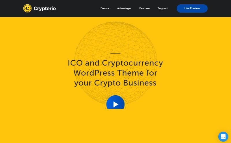 Crypterio Bitcoin Cryptocurrency WordPress موضوع
