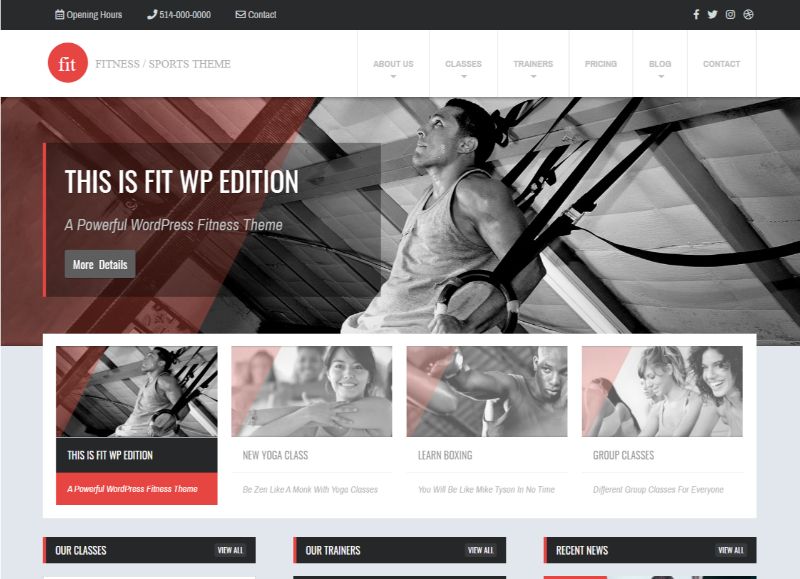 Tema WordPress WPlook Fitness