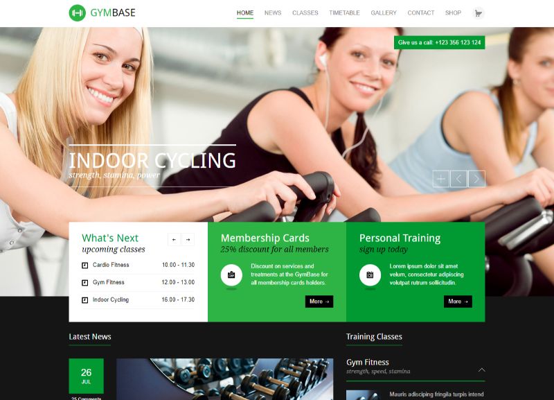 Tema WordPress Gymbase Fitness