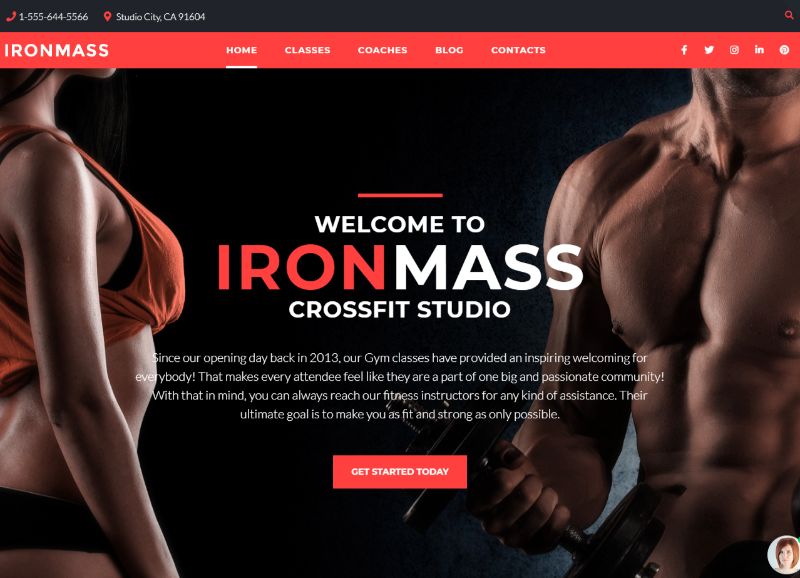 Tema WordPress IronMass Fitness