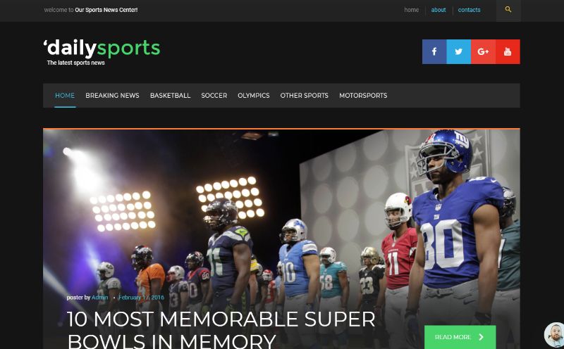 DailySports 스포츠 WordPress 테마