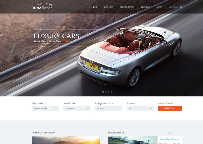 Автомобильная тема WordPress Auto Trader