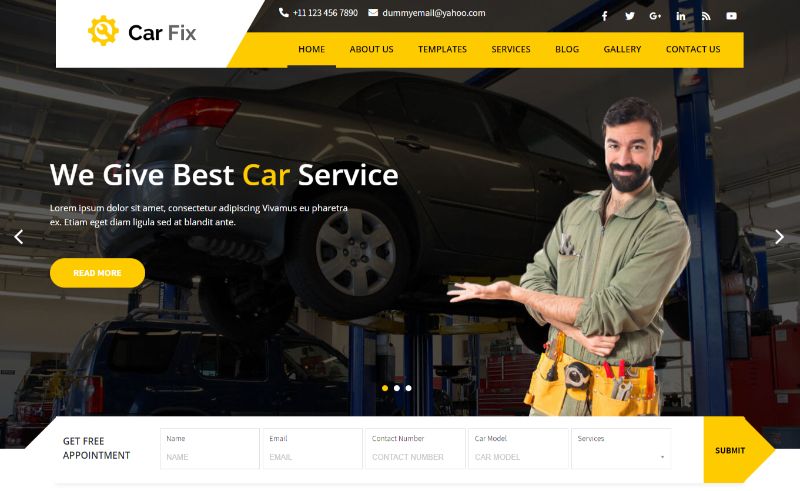 Car Fix Pro автомобильная WordPress тема