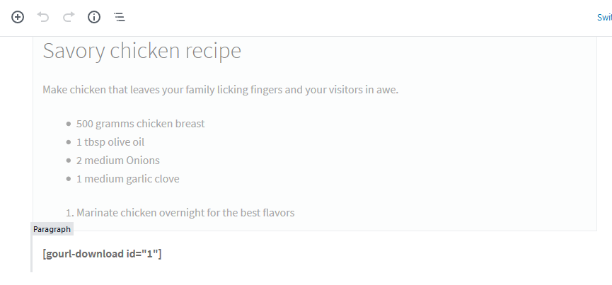 Gourl tambahkan kode pendek