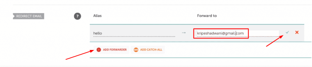 namecheap 添加轉發器
