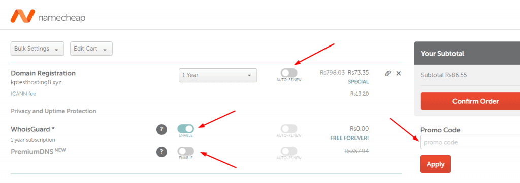 namecheap whois 啟用