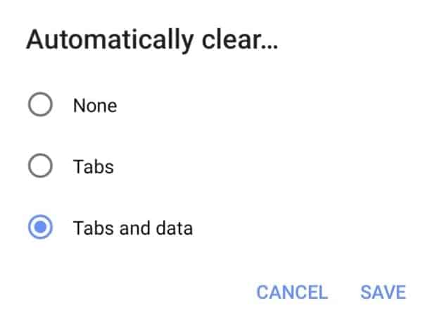 duckduck va automatiquement effacer
