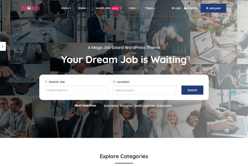 Nokri wordpress iş teması