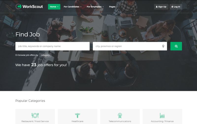 WorkScout WordPress iş teması