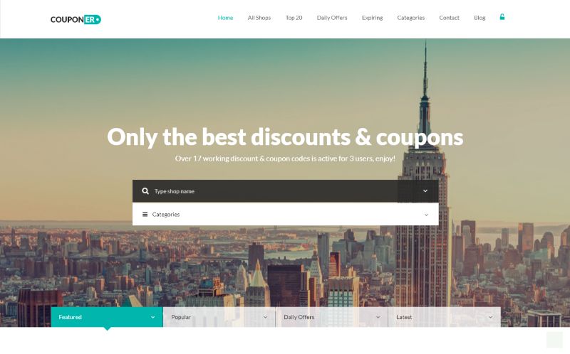 Couponer クーポン WordPress テーマ