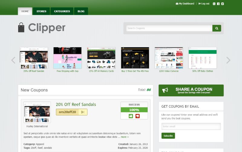 クリッパー クーポン WordPress テーマ