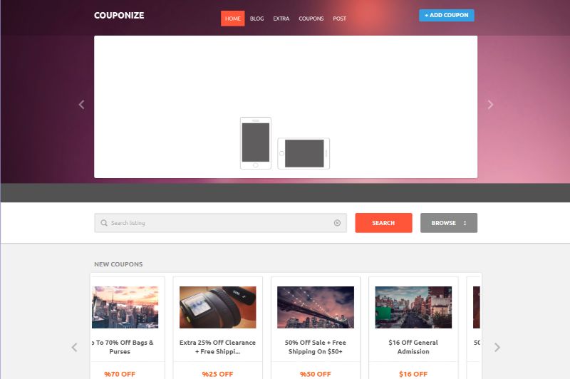 Couponize クーポン WordPress テーマ