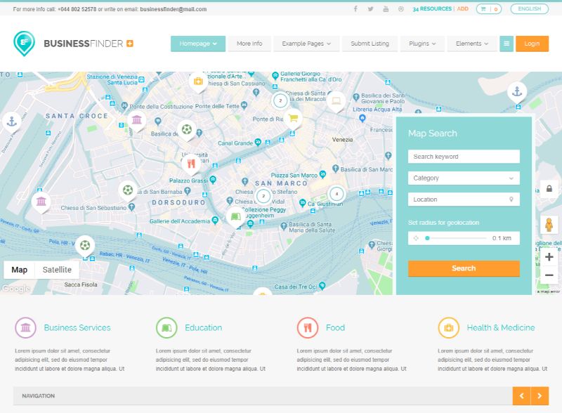 BusinessFinder ディレクトリ WordPress テーマ