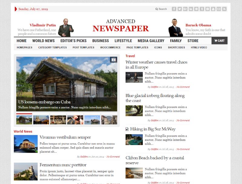 高度な新聞の WordPress テーマ
