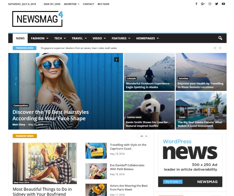 Newsmag WordPress テーマ