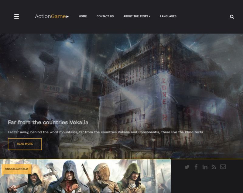 Тема WordPress для экшн-игр