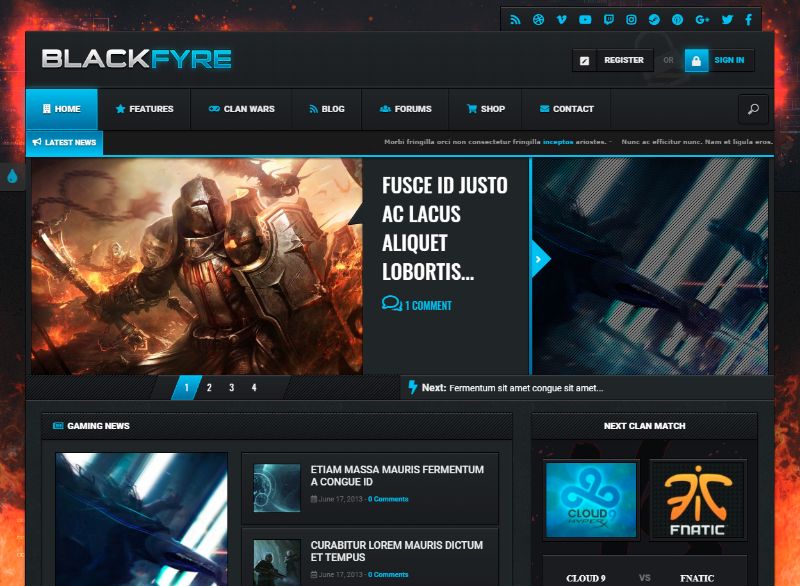 Тема WordPress для игр BlackFyre