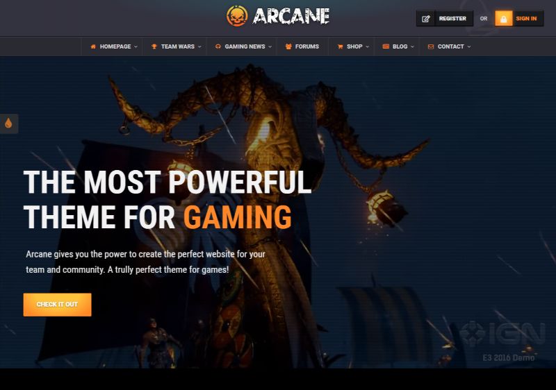Тема WordPress для игр Arcane