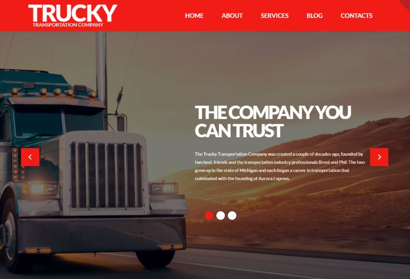 Trucky Logistics WordPress テーマ