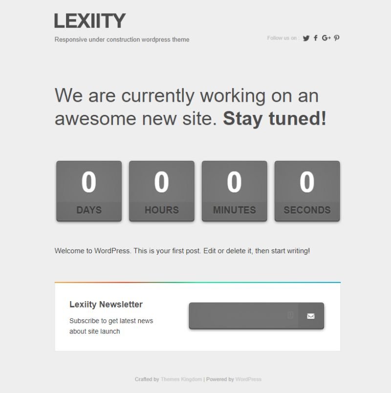 Lexiity Çok Yakında WordPress Teması