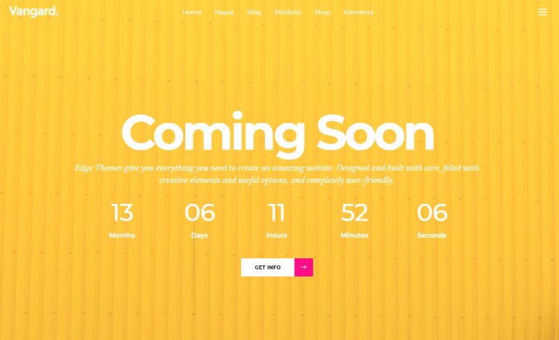 Vangard Çok Yakında WordPress Teması
