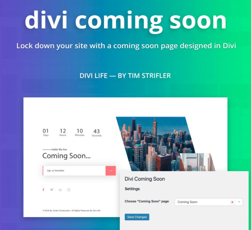 Divi Çok Yakında Tema