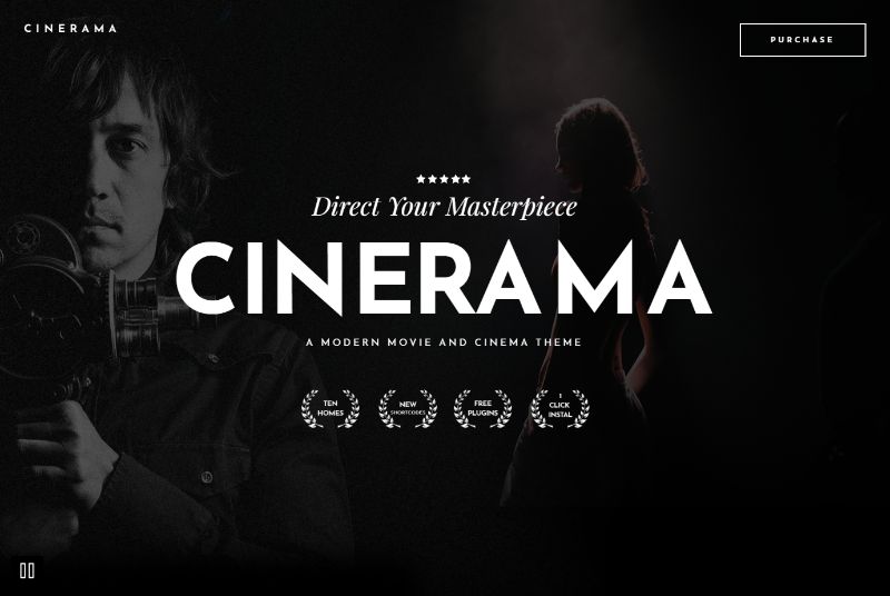 Tema de filme Cinerama WordPress Movie