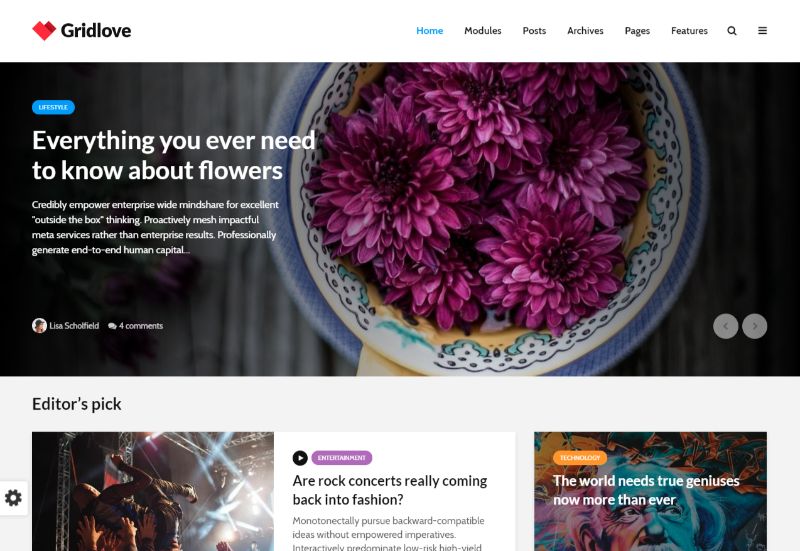 Gridlove Grid WordPress 主題