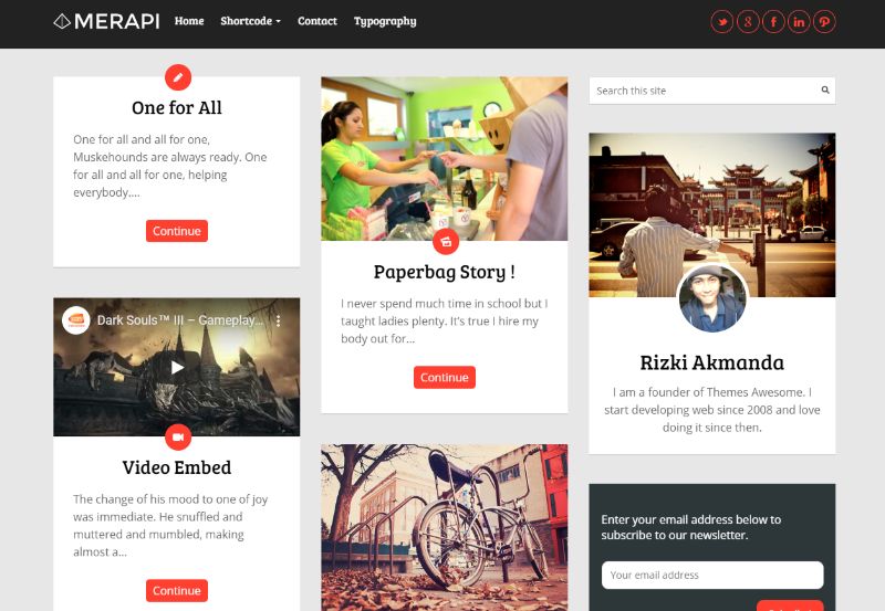 Merapi Grid WordPress 主題