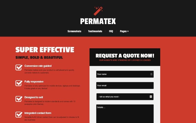 Permatex 왼쪽 사이드바 WordPress 테마