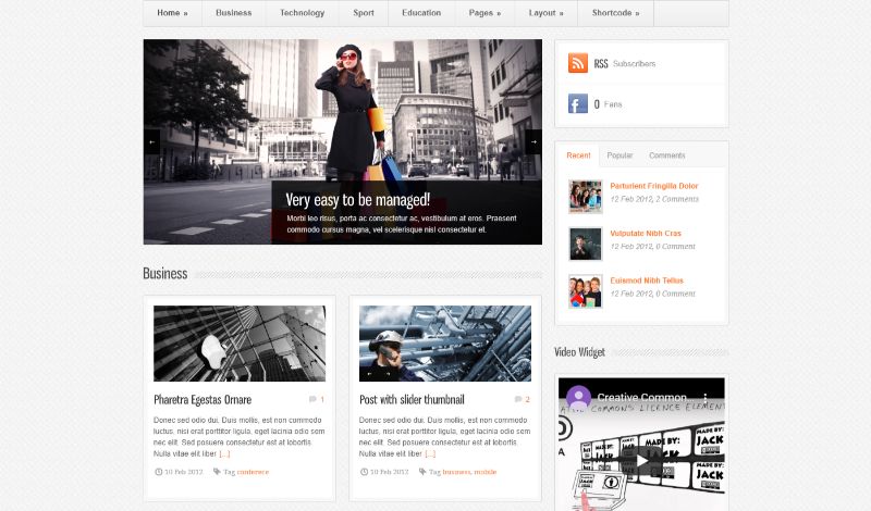 방콕 보도 오른쪽 사이드바 WordPress 테마