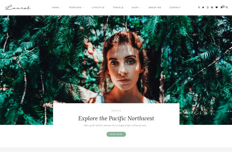 Laurel 오른쪽 사이드바 WordPress 테마