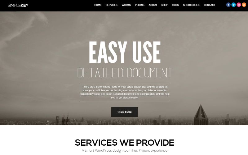 SimpleKey 一栏 WordPress 主题